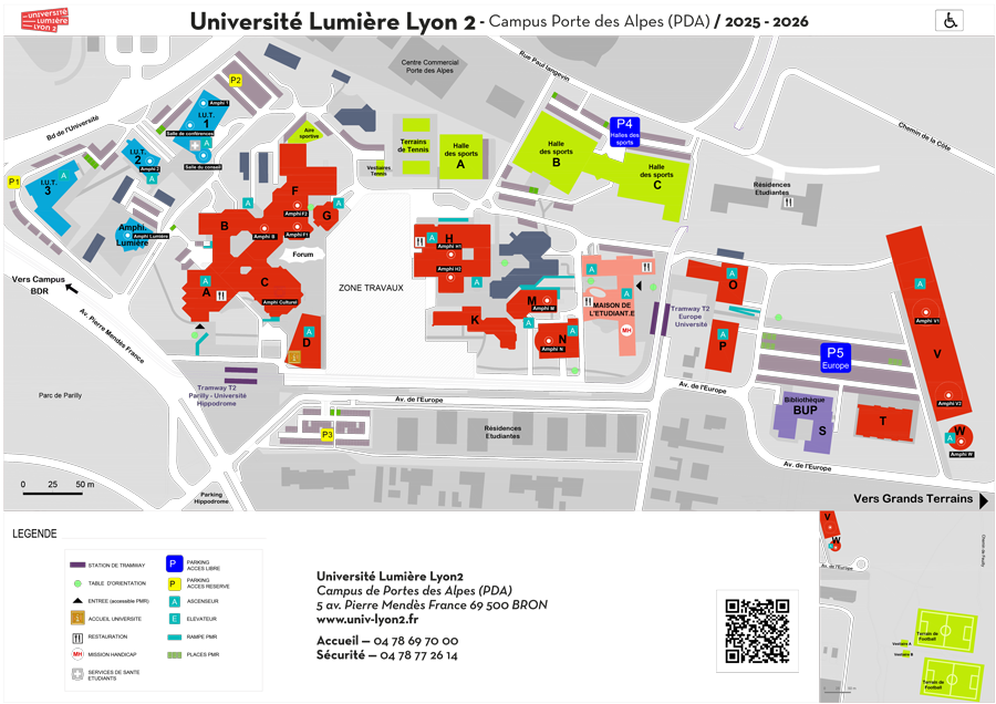Plan du campus Porte des Alpes